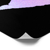 パステル虹彩色ホイルリップスティックキスオンブラック ポスター (角)