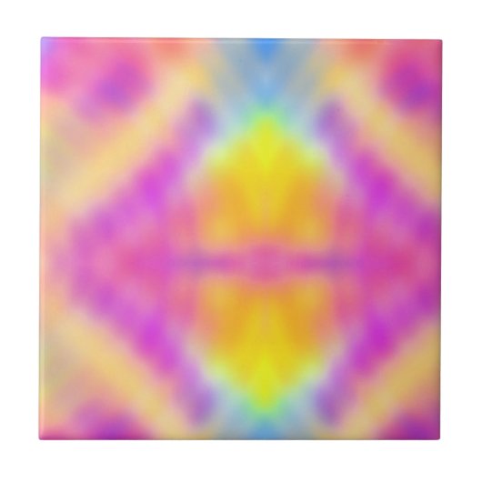 パステル虹色グラデカラフルーションデザイン タイル (正面)