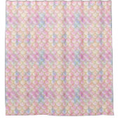 パステル虹色マーメイドパタはかりで測ーン シャワーカーテン (正面)