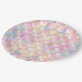 パステル虹色マーメイドパタはかりで測ーン ペーパープレート (アングル)