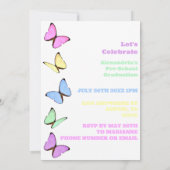 パステル蝶キッズフォト卒業 招待状 (裏面)