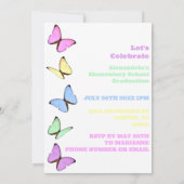 パステル蝶キッズフォト卒業 招待状 (裏面)