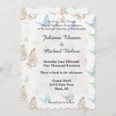 パステル蝶結婚ズ 招待状 (正面/裏面)