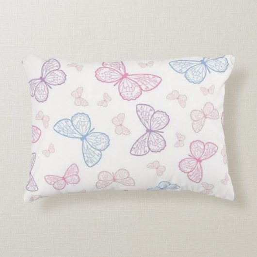 パステル蝶 アクセントクッション (正面)