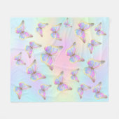 パステル蝶 フリースブランケット (正面(横))