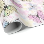 パステル蝶 ラッピングペーパー (ロールコーナー)