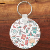 パステル観光客パターン キーホルダー (正面)