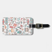 パステル観光客パターン ラゲッジタグ (正面横)