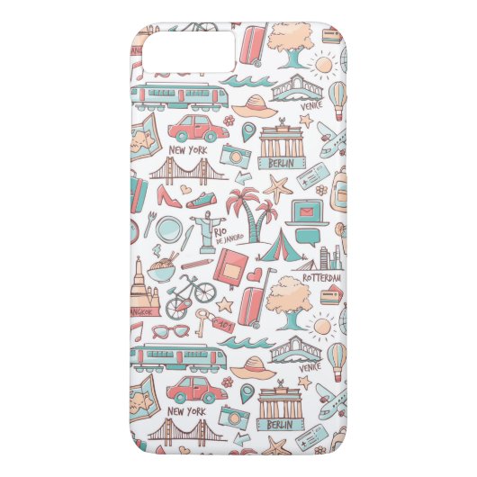 パステル観光客パターン Case-Mate iPhoneケース (裏面)