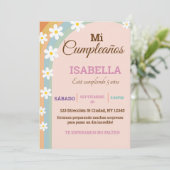 パステル誕生日ディージーフラワー招待状 招待状 (スタンド正面)