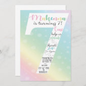 パステル誕生日招待状 招待状 (正面/裏面)