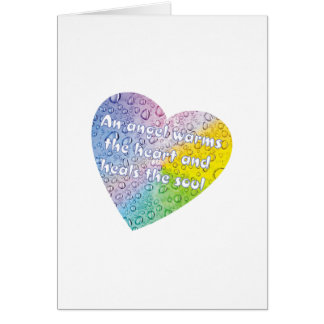 パステル調のしぶきの天使のハートカード