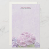 パステル調のアジサイ 便箋 (正面/裏面)