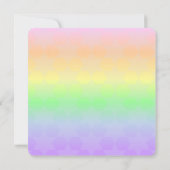 パステル調のグラデーションなバルミツワースクエアダビデの星 招待状 (裏面)