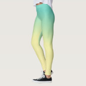 パステル調のグラデーションなレギンス-勾配を黄色にする緑 レギンス (左)