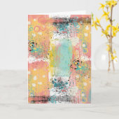 パステル調のグランジで抽象的な誕生日 カード (黄色い花)