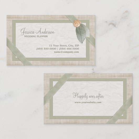 パステル調のコラージュのウェディングプランナーの名刺 名刺 (正面/裏面)
