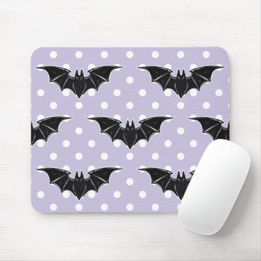 パステル調のゴシックの不気味でかわいい紫色のこうもりのかわいいのマウスパッド マウスパッド (マウス)