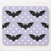 パステル調のゴシックの不気味でかわいい紫色のこうもりのかわいいのマウスパッド マウスパッド (正面)