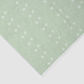 パステル調のセージグリーンの小さい花のプリントのティッシュペーパー 薄葉紙 (詳細)