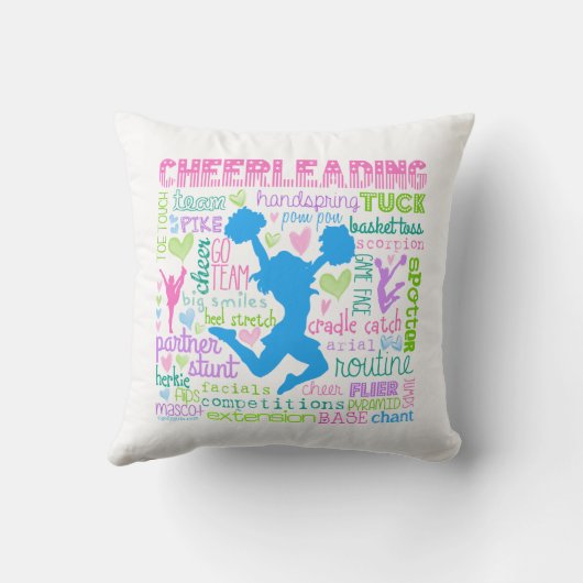 パステル調のチアリーティングはタイポグラフィを言い表わします クッション (裏面)