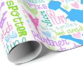 パステル調のチアリーティングはタイポグラフィを言い表わします ラッピングペーパー (ロールコーナー)