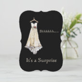 パステル調のチョークのウェディングドレスのブライダルシャワーの驚き 招待状 (スタンド正面)