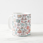 パステル調のツーリストパターン コーヒーマグカップ (正面左)