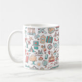 パステル調のツーリストパターン コーヒーマグカップ (左)