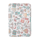 パステル調のツーリストパターン バスマット (正面縦)