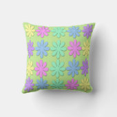 パステル調のデイジーパターン装飾用クッション クッション (裏面)