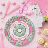 パステル調のドーナツのハッピーバースデー ペーパープレート (パーティー)