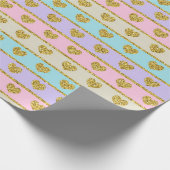 パステル調のハートの包装紙 ラッピングペーパー (角)