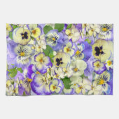 パステル調のパンジーの~の台所タオル キッチンタオル (横)
