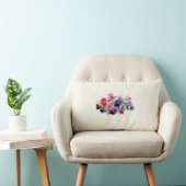 パステル調のパンジー ランバークッション (椅子)