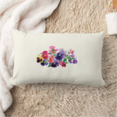 パステル調のパンジー ランバークッション (ブランケット)