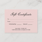 パステル調のピンクおよび黒のシェブロンのエレガントなギフト 割引カード (裏面)