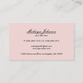 パステル調のピンクおよび黒のシェブロンエレガントなパターン 名刺 (裏面)