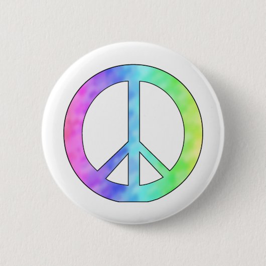 パステル調のピースサイン 缶バッジ (正面)