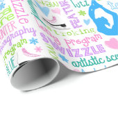 パステル調のフィギュアスケート選手はタイポグラフィを言い表わします ラッピングペーパー (ロールコーナー)