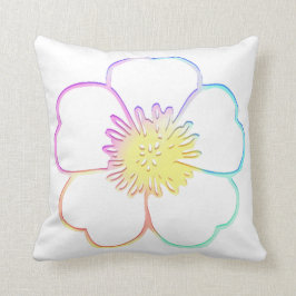 パステル調のフェイクな水彩画の絵画的な花 クッション