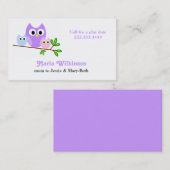 パステル調のフクロウのお母さんカード コーリングカード (正面/裏面)