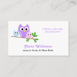 パステル調のフクロウのお母さんカード コーリングカード