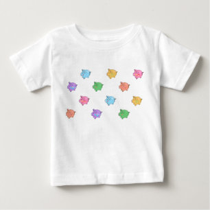 パステル調のブタパターン ベビーTシャツ