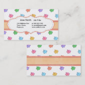 パステル調のブタパターン 名刺 (正面/裏面)