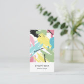 パステル調のブラシの打撃の抽象的なパターン 名刺 (スタンド正面)