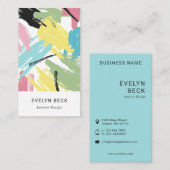 パステル調のブラシの打撃の抽象的なパターン 名刺 (正面/裏面)