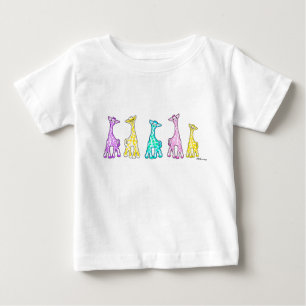 パステル調のベビーのキリンの続けてベビーのTシャツ ベビーTシャツ
