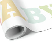 パステル調のベビーの包装紙、ベビーシャワー ラッピングペーパー (ロールコーナー)