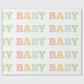 パステル調のベビーの包装紙、ベビーシャワー ラッピングペーパー (フラット)